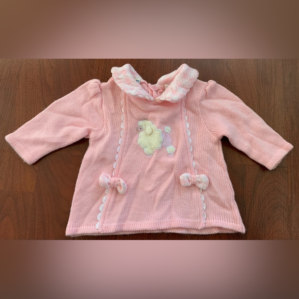 Vintage Baby Togs Pink Poodle Sweater Size 3/6 Months